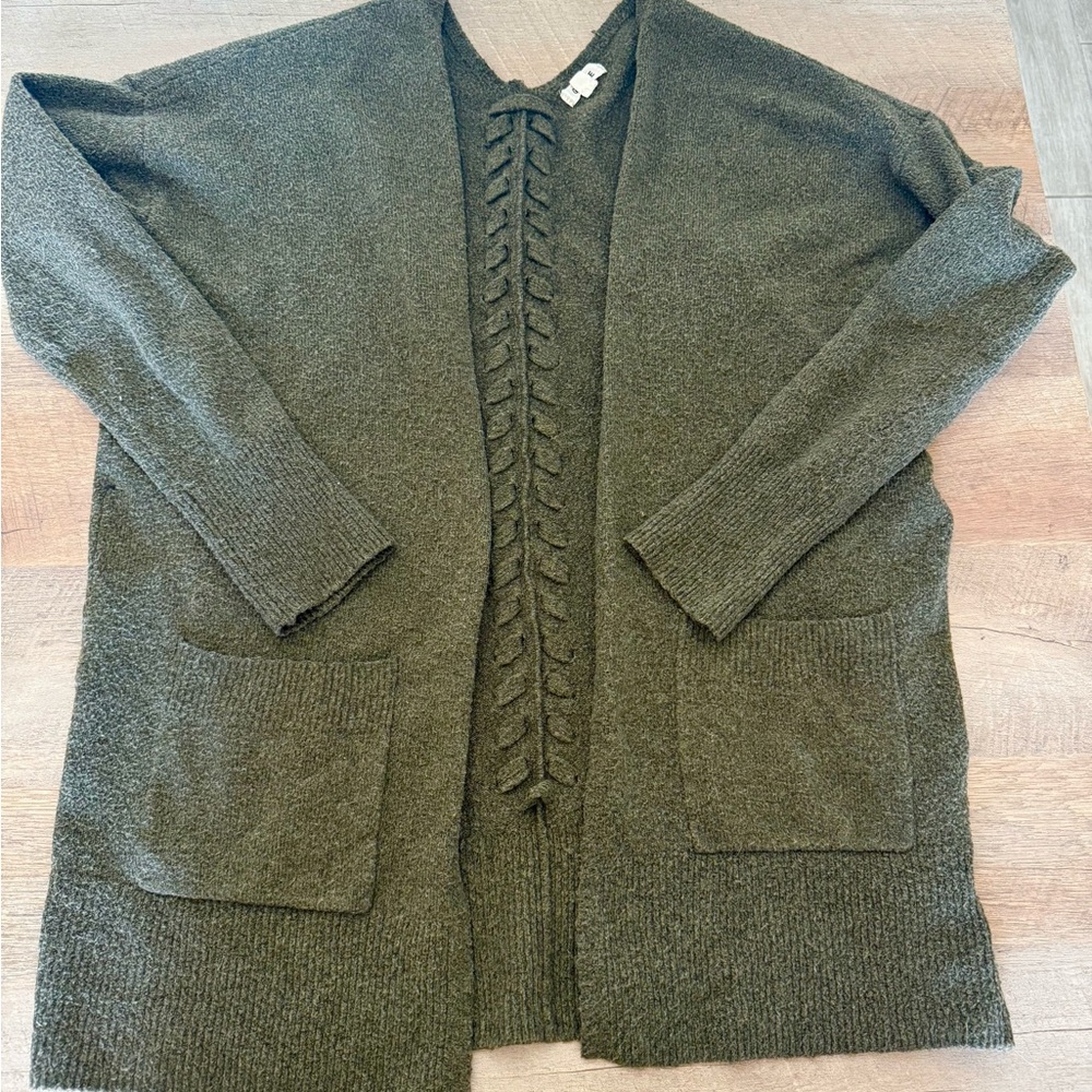 Garage Forest Green Knit Cardigan